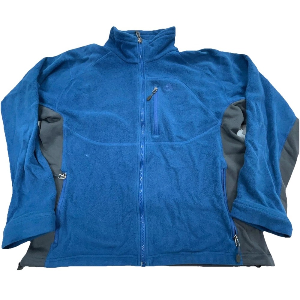 Nike Jacket Men Medium Blue Gray Fleece ACG Sweater Thermal Layer Vintage Y2K